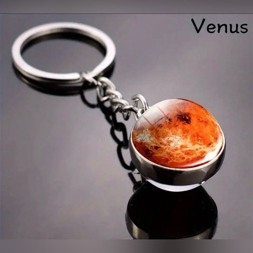 NWT Solar System Key chain Venus double sided glass ball style